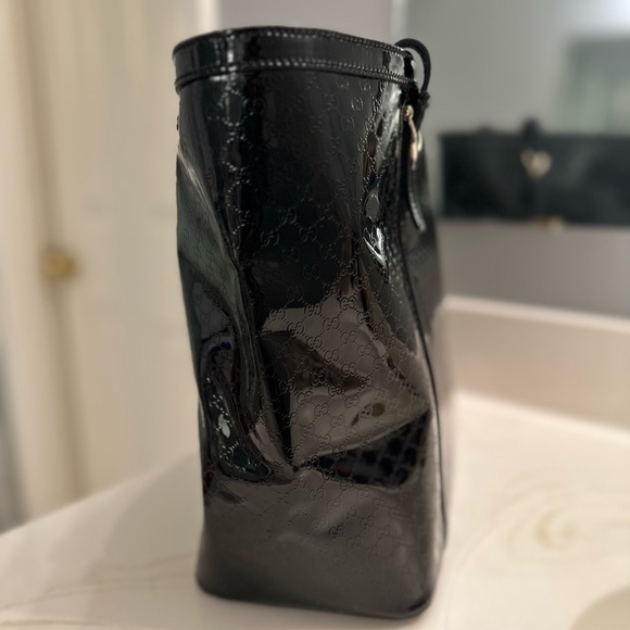 NWT Gucci Microguccissima Patent Leather Nice Tote - Black - Picture 3 of 13